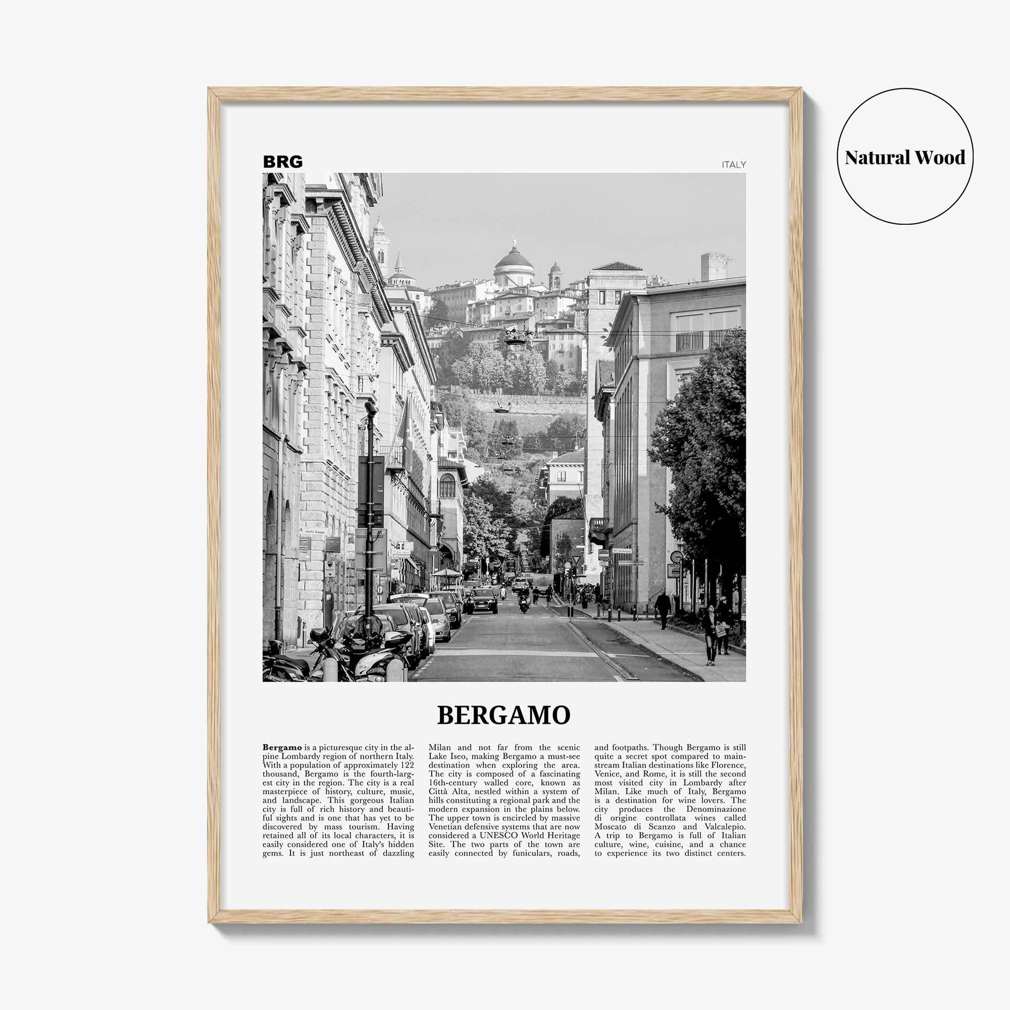 Bergamo Print Black and White, Bergamo Wall Art, Bergamo Poster, Bergamo Photo, Bergamo Wall Décor, Bèrghem, Italy, Italia, Lombardy