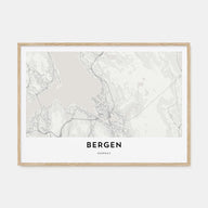 Bergen Map Landscape Poster