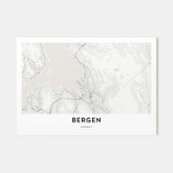 Bergen Map Landscape Poster
