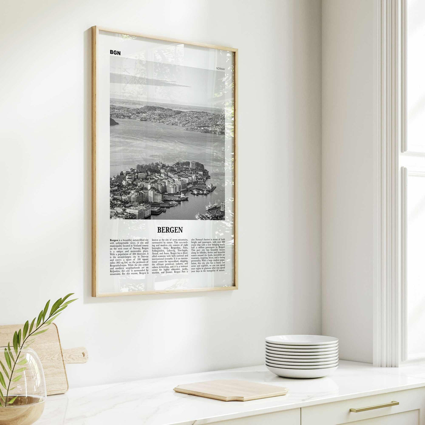 Bergen Print Black and White, Bergen Wall Art, Bergen Poster, Bergen Photo, Bergen Wall Decor, Norway, Bjørgvin, Norge, Europe