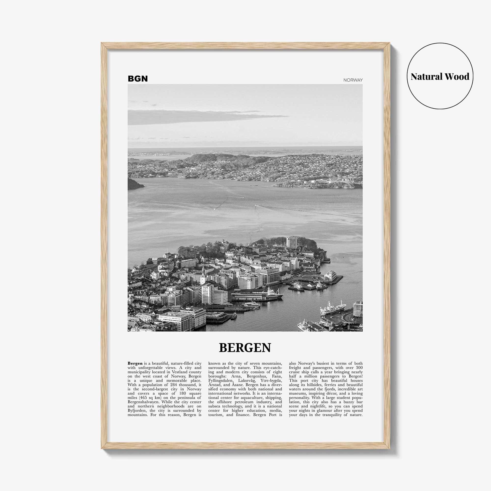 Bergen Print Black and White, Bergen Wall Art, Bergen Poster, Bergen Photo, Bergen Wall Decor, Norway, Bjørgvin, Norge, Europe