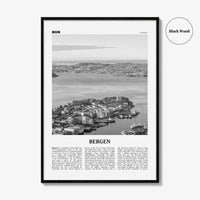 Bergen Print Black and White, Bergen Wall Art, Bergen Poster, Bergen Photo, Bergen Wall Decor, Norway, Bjørgvin, Norge, Europe