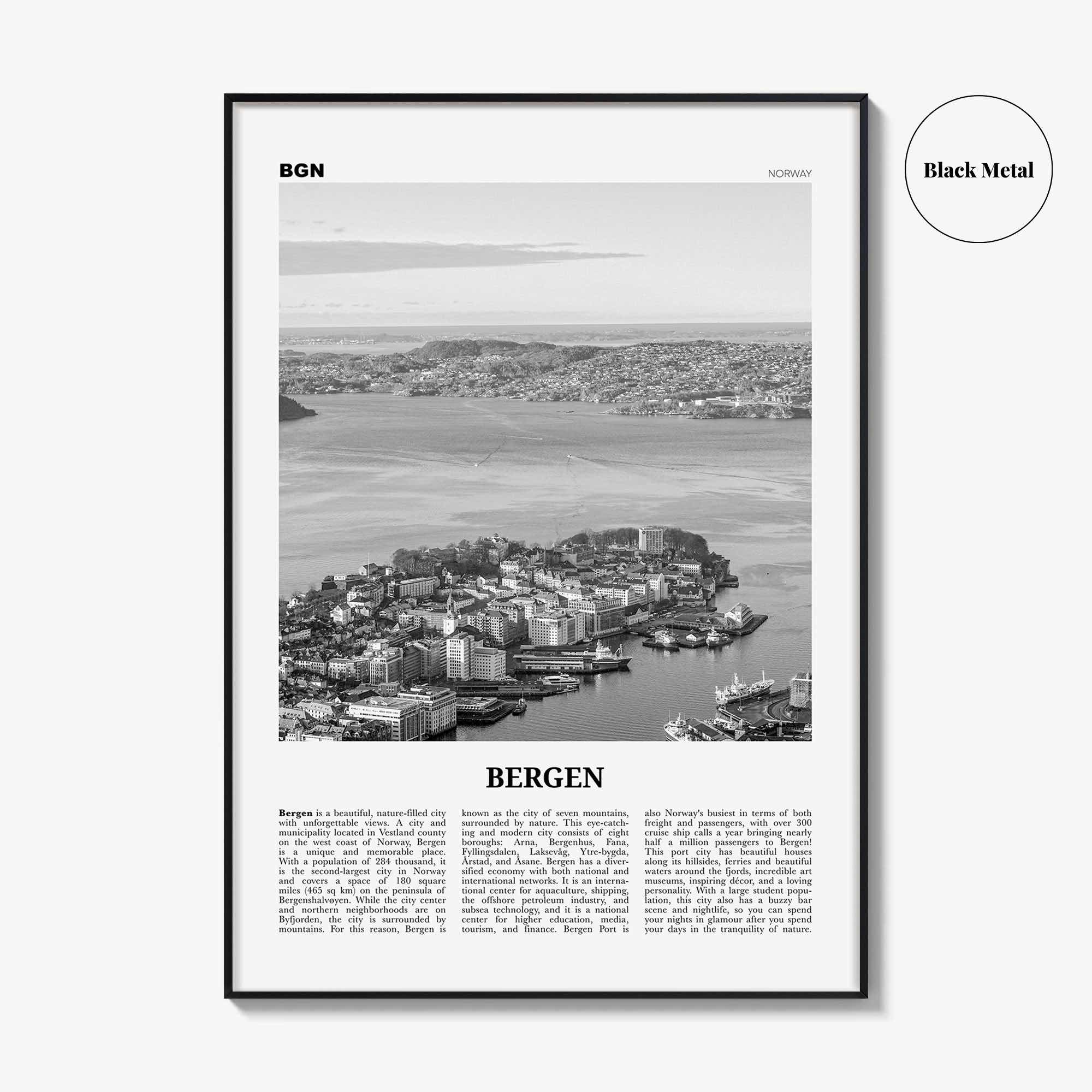 Bergen Print Black and White, Bergen Wall Art, Bergen Poster, Bergen Photo, Bergen Wall Decor, Norway, Bjørgvin, Norge, Europe