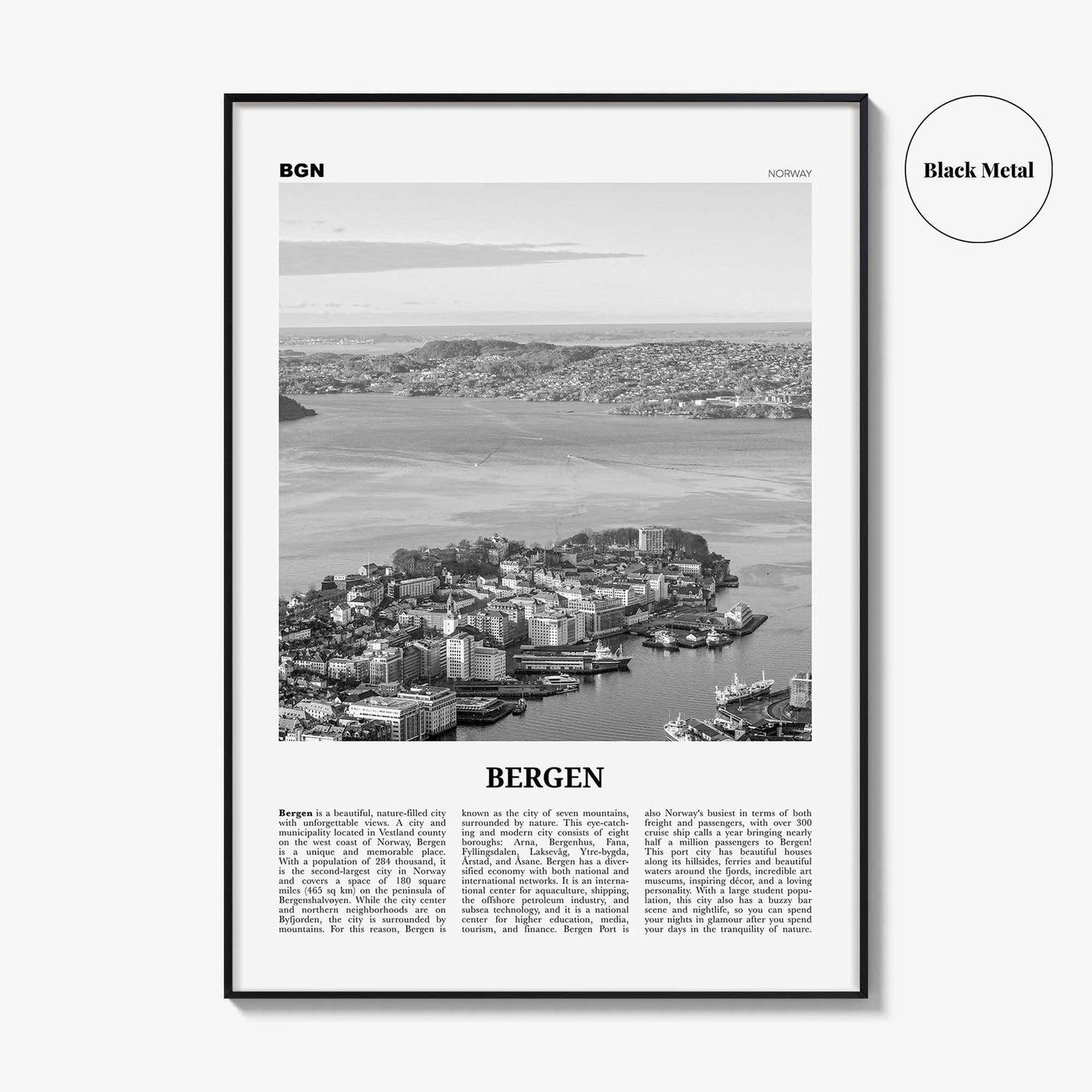 Bergen Print Black and White, Bergen Wall Art, Bergen Poster, Bergen Photo, Bergen Wall Decor, Norway, Bjørgvin, Norge, Europe