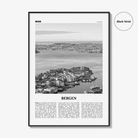 Bergen Print Black and White, Bergen Wall Art, Bergen Poster, Bergen Photo, Bergen Wall Decor, Norway, Bjørgvin, Norge, Europe