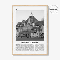 Bergisch Gladbach Print Black and White, Bergisch Gladbach Wall Art, Bergisch Gladbach Poster, Bergisch Gladbach Photo, Wall Décor, Map