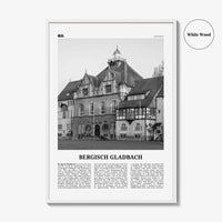 Bergisch Gladbach Print Black and White, Bergisch Gladbach Wall Art, Bergisch Gladbach Poster, Bergisch Gladbach Photo, Wall Décor, Map
