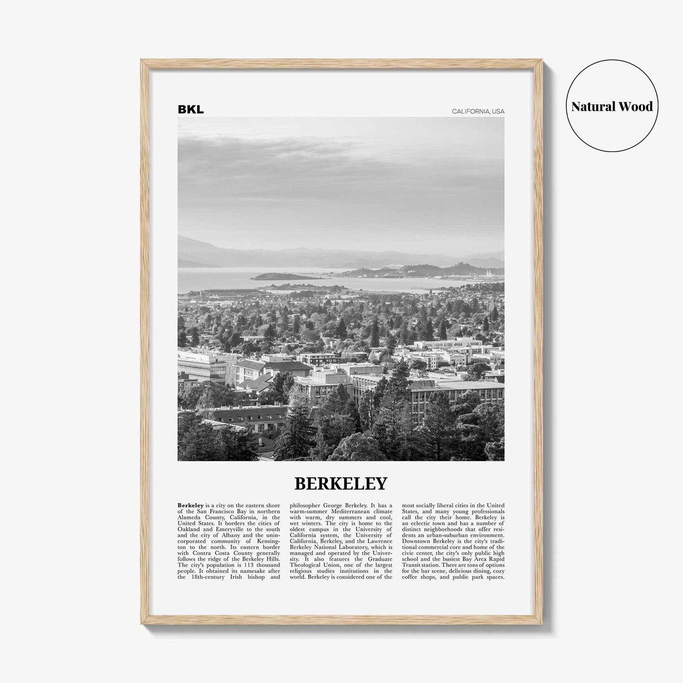 Berkeley Print Black and White, Berkeley Wall Art, Berkeley Poster, Berkeley Photo, Berkeley Wall Decor, California, USA, United States