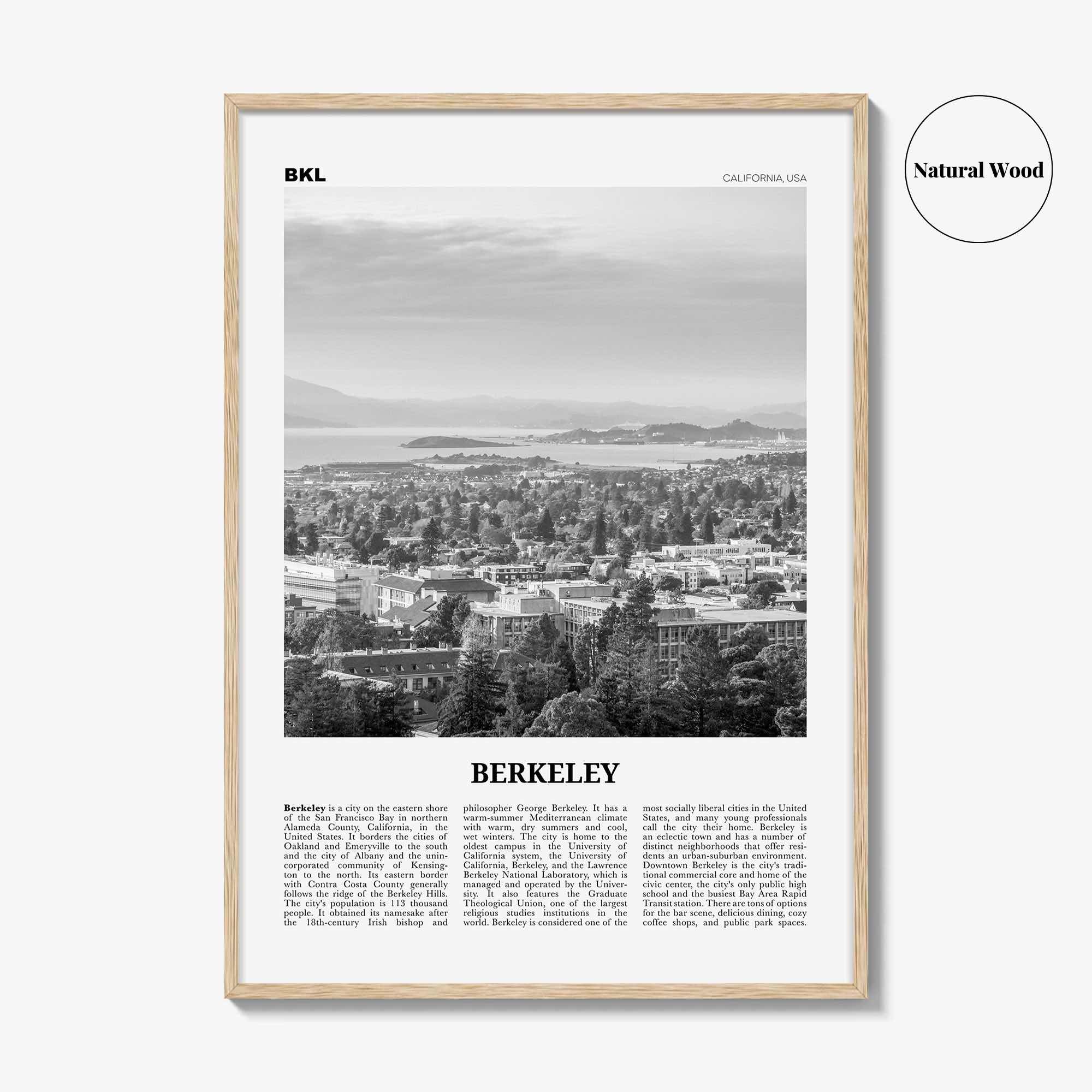 Berkeley Print Black and White, Berkeley Wall Art, Berkeley Poster, Berkeley Photo, Berkeley Wall Decor, California, USA, United States