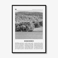Berkshires Print Black and White, Berkshires Wall Art, Berkshires Poster, Berkshires Photo, Berkshires Map, Massachusetts, Connecticut, USA