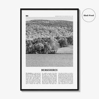 Berkshires Print Black and White, Berkshires Wall Art, Berkshires Poster, Berkshires Photo, Berkshires Map, Massachusetts, Connecticut, USA