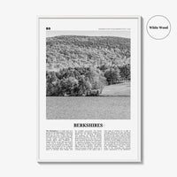 Berkshires Print Black and White, Berkshires Wall Art, Berkshires Poster, Berkshires Photo, Berkshires Map, Massachusetts, Connecticut, USA