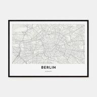 Berlin Map Landscape Poster