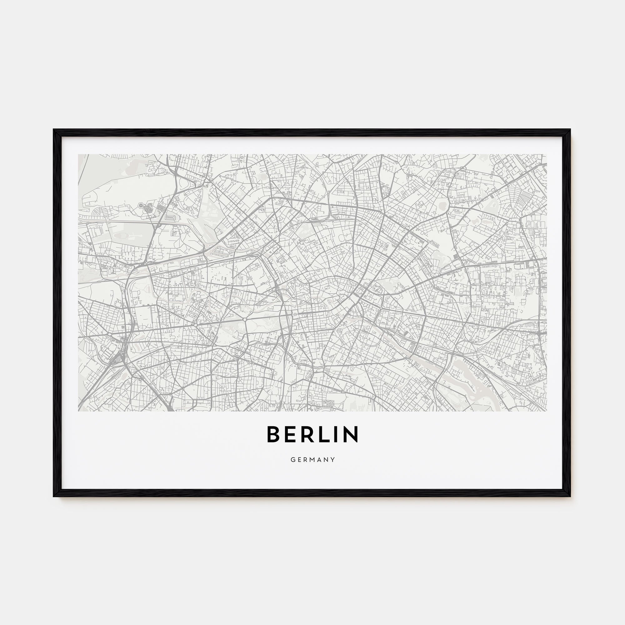 Berlin Map Landscape Poster