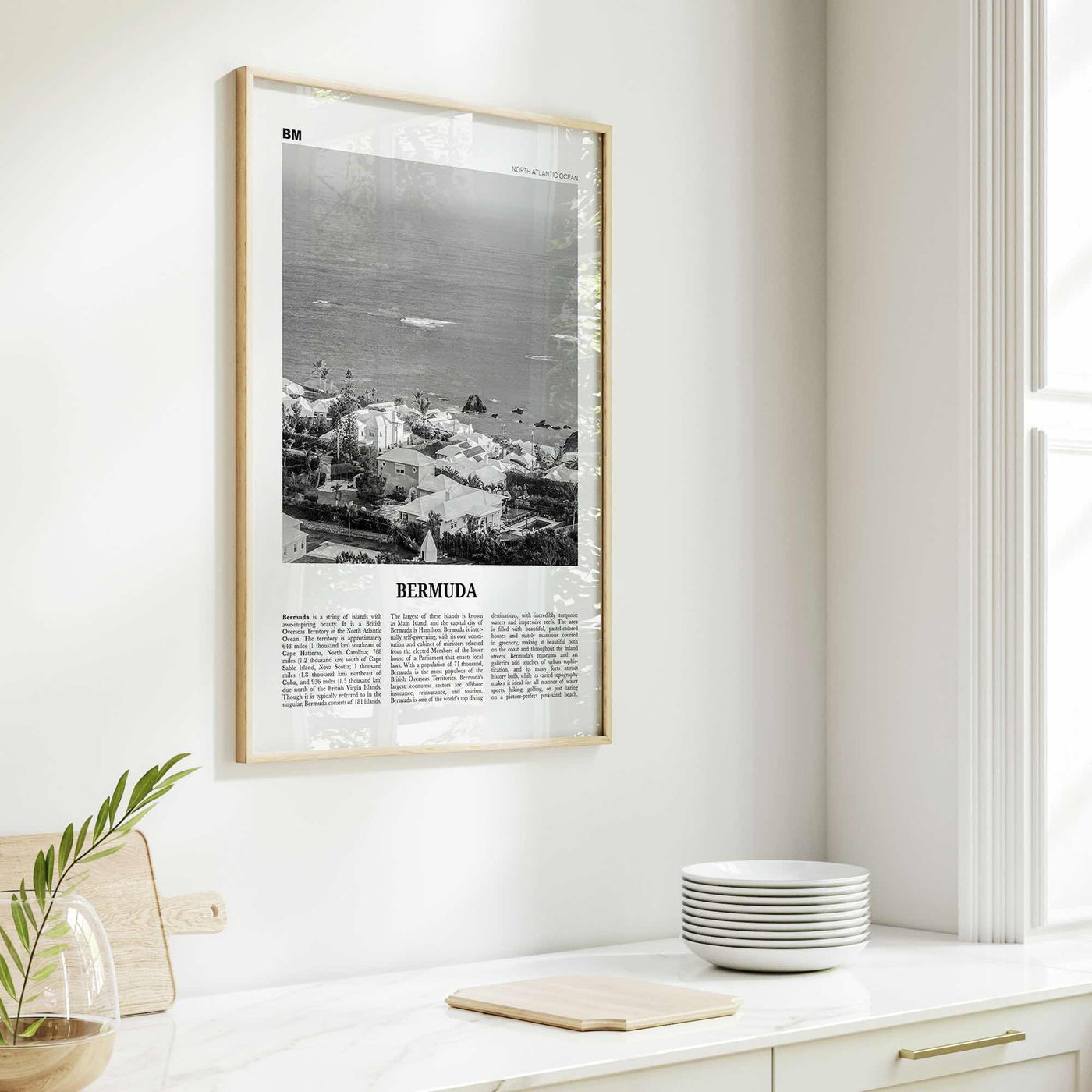 Bermuda Print Black and White, Bermuda Wall Art, Bermuda Poster, Bermuda Photo, Hamilton, British Overseas Territory, North America