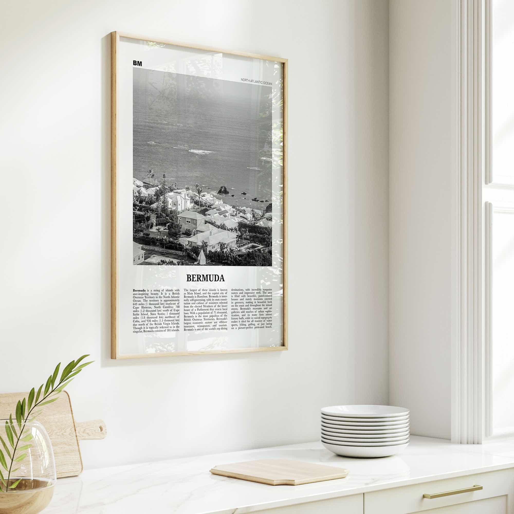 Bermuda Print Black and White, Bermuda Wall Art, Bermuda Poster, Bermuda Photo, Hamilton, British Overseas Territory, North America