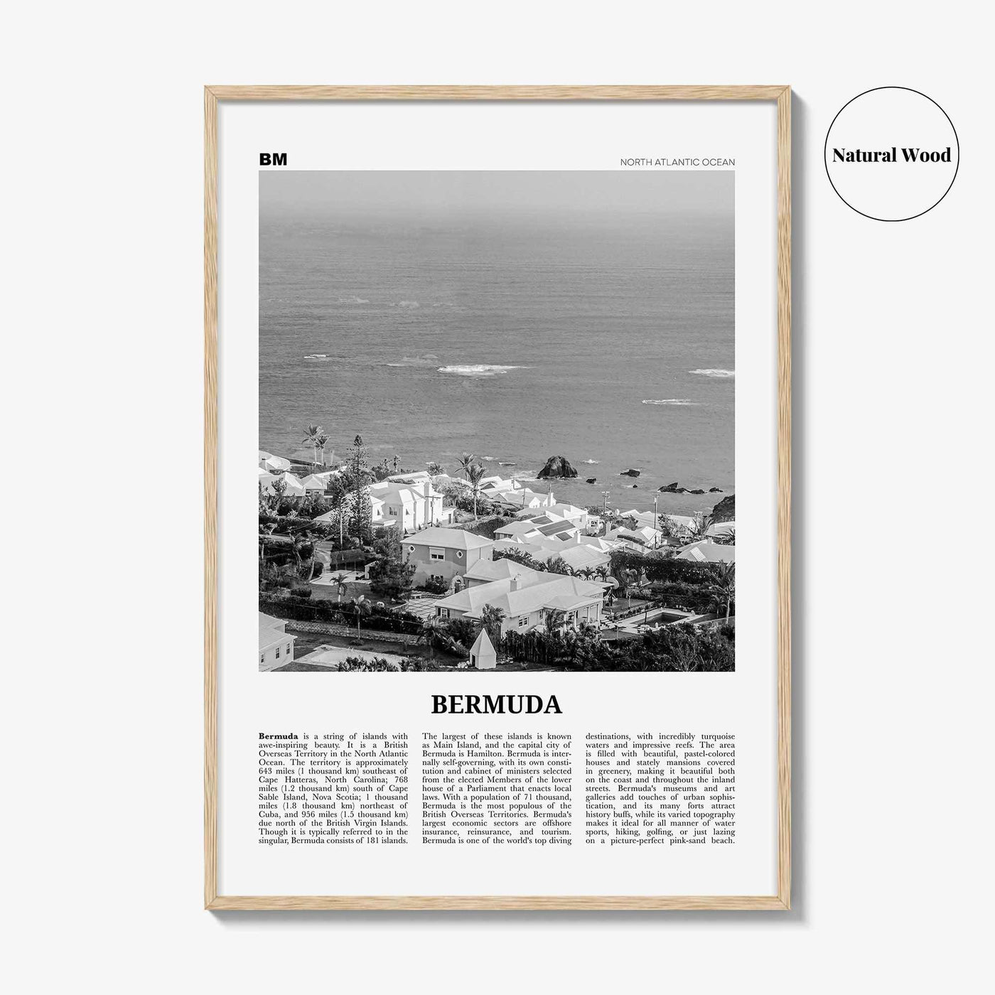 Bermuda Print Black and White, Bermuda Wall Art, Bermuda Poster, Bermuda Photo, Hamilton, British Overseas Territory, North America