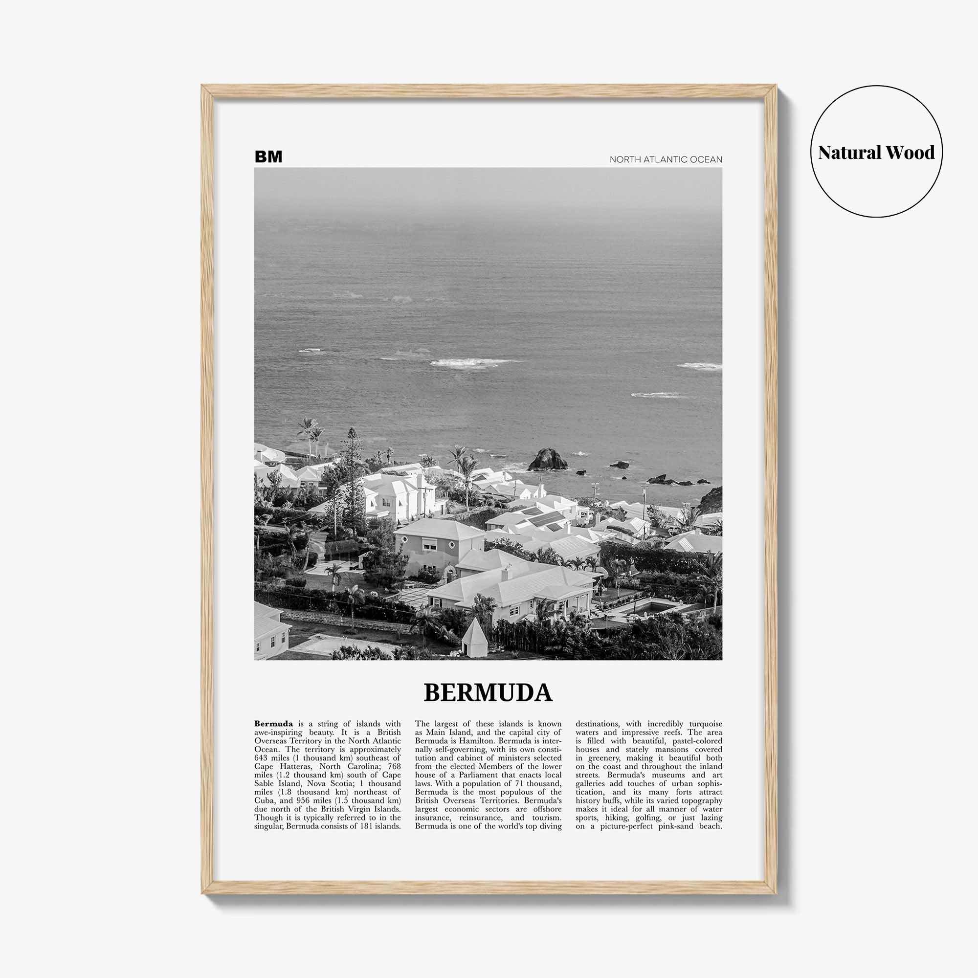 Bermuda Print Black and White, Bermuda Wall Art, Bermuda Poster, Bermuda Photo, Hamilton, British Overseas Territory, North America