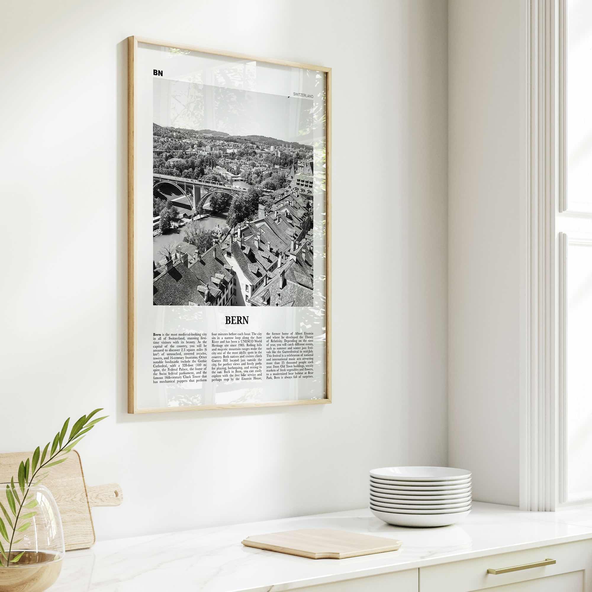 Bern Print Black and White, Bern Wall Art, Bern Poster, Bern Photo, Bern Wall Décor, Switzerland, Berne, Bärn, Swiss