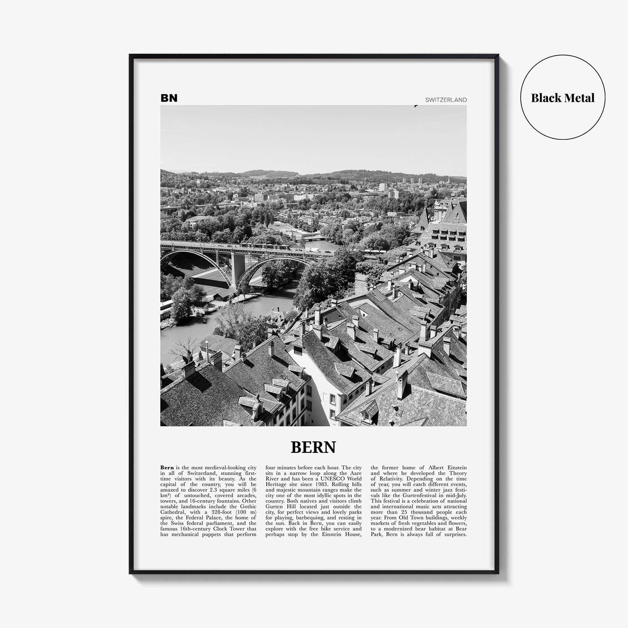 Bern Print Black and White, Bern Wall Art, Bern Poster, Bern Photo, Bern Wall Décor, Switzerland, Berne, Bärn, Swiss