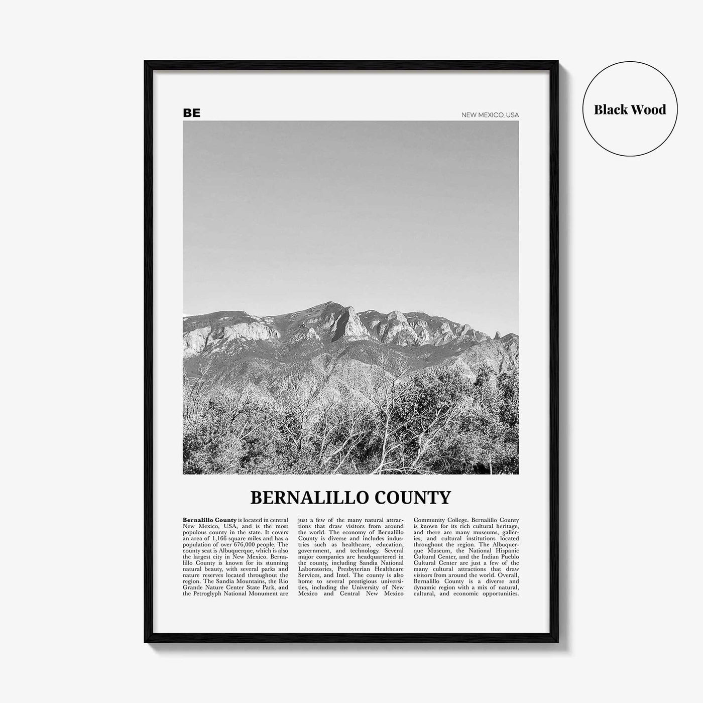 Bernalillo County Print Black and White, Bernalillo Wall Art, Bernalillo Poster, Bernalillo Photo, Bernalillo Wall Décor, Bernalillo Map