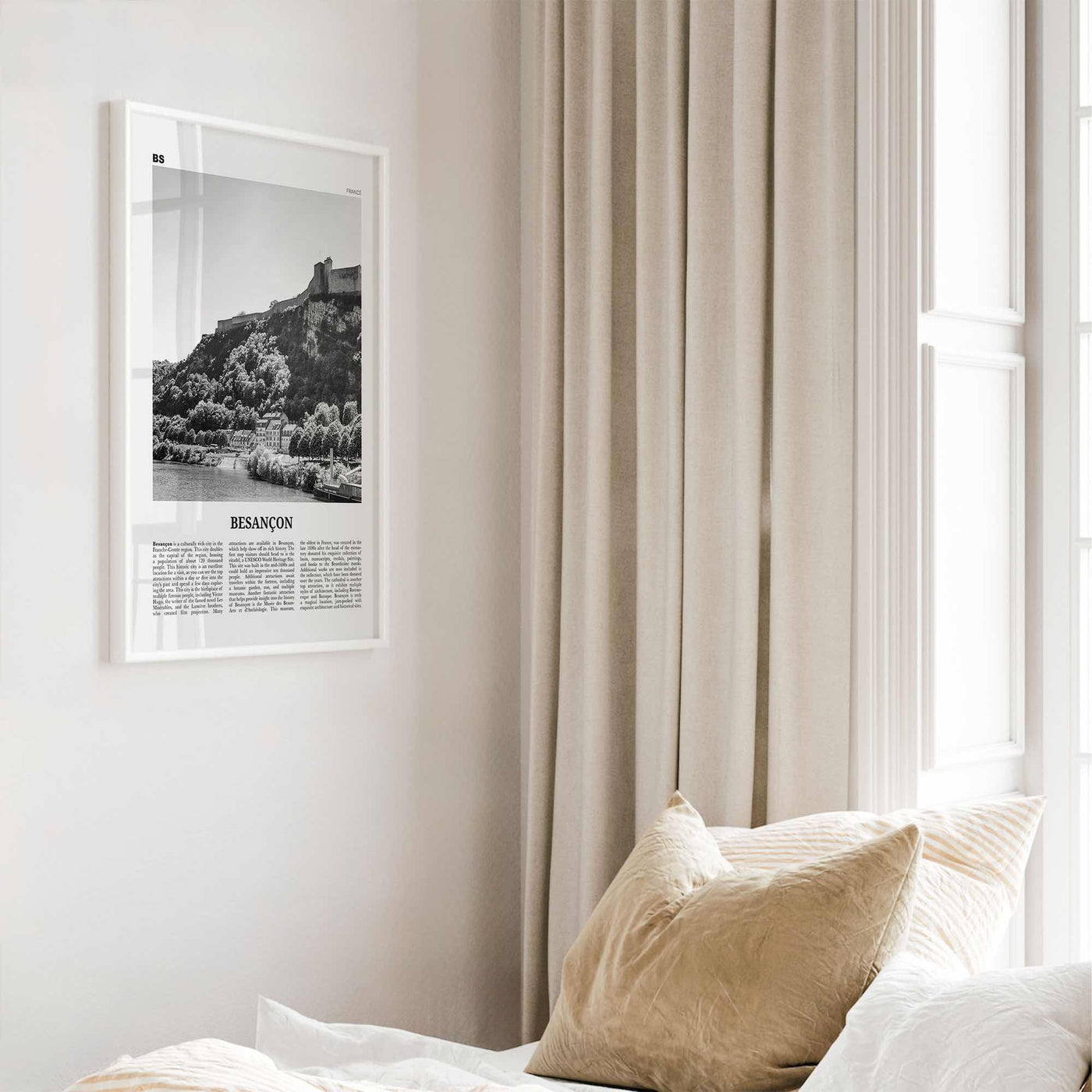 Besancon Print Black and White, Besançon Wall Art, Besançon Poster, Besançon Photo, Besançon Wall Décor, Besançon Map, France