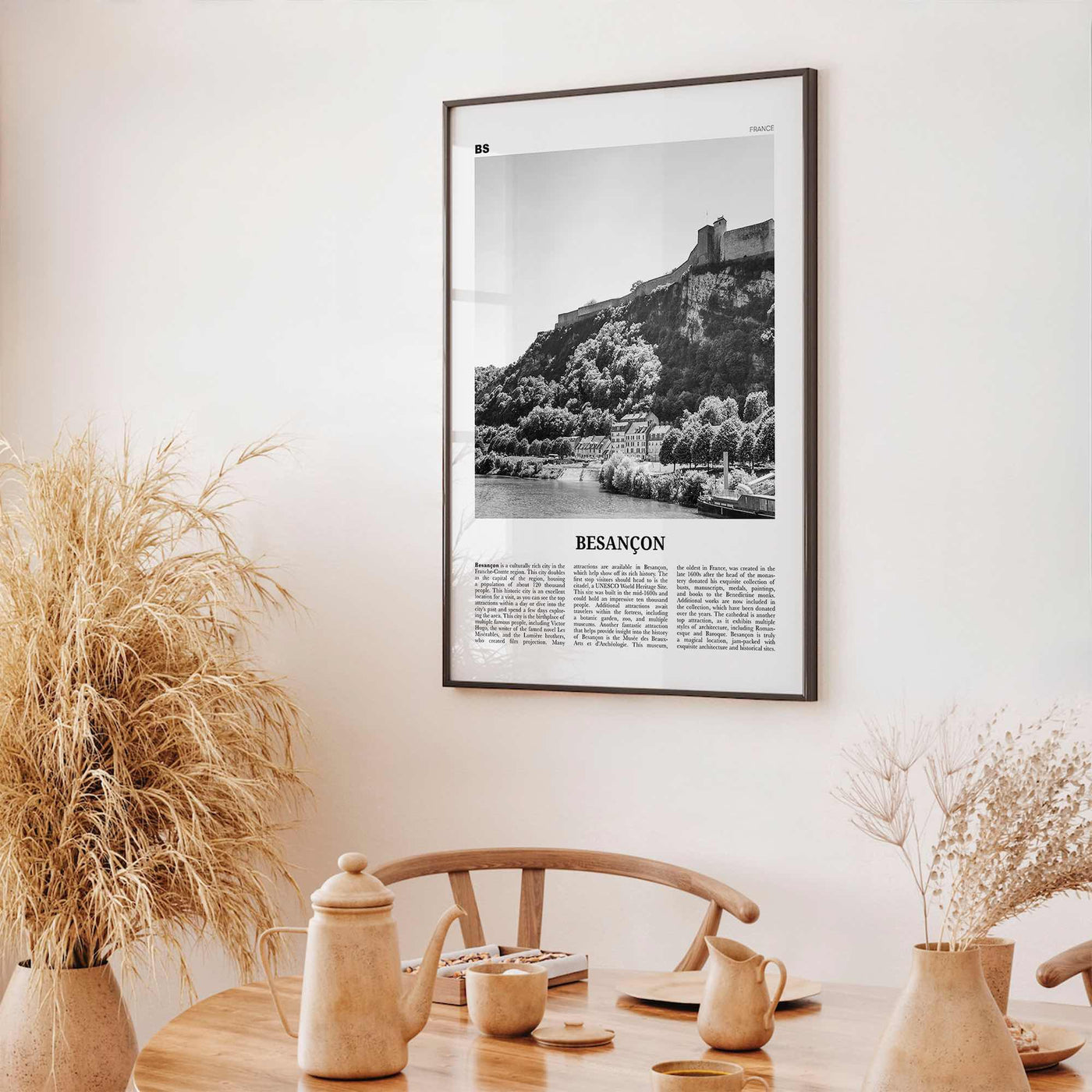 Besancon Print Black and White, Besançon Wall Art, Besançon Poster, Besançon Photo, Besançon Wall Décor, Besançon Map, France