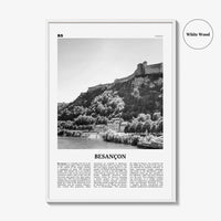 Besancon Print Black and White, Besançon Wall Art, Besançon Poster, Besançon Photo, Besançon Wall Décor, Besançon Map, France