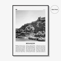 Besancon Print Black and White, Besançon Wall Art, Besançon Poster, Besançon Photo, Besançon Wall Décor, Besançon Map, France