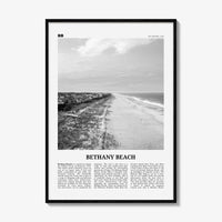 Bethany Beach Print Black and White, Bethany Beach Wall Art, Bethany Beach Poster, Bethany Beach Photo, Bethany Beach Map, Delaware, USA