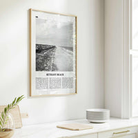 Bethany Beach Print Black and White, Bethany Beach Wall Art, Bethany Beach Poster, Bethany Beach Photo, Bethany Beach Map, Delaware, USA