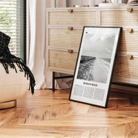 Bethany Beach Print Black and White, Bethany Beach Wall Art, Bethany Beach Poster, Bethany Beach Photo, Bethany Beach Map, Delaware, USA