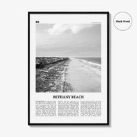 Bethany Beach Print Black and White, Bethany Beach Wall Art, Bethany Beach Poster, Bethany Beach Photo, Bethany Beach Map, Delaware, USA