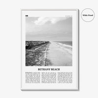 Bethany Beach Print Black and White, Bethany Beach Wall Art, Bethany Beach Poster, Bethany Beach Photo, Bethany Beach Map, Delaware, USA