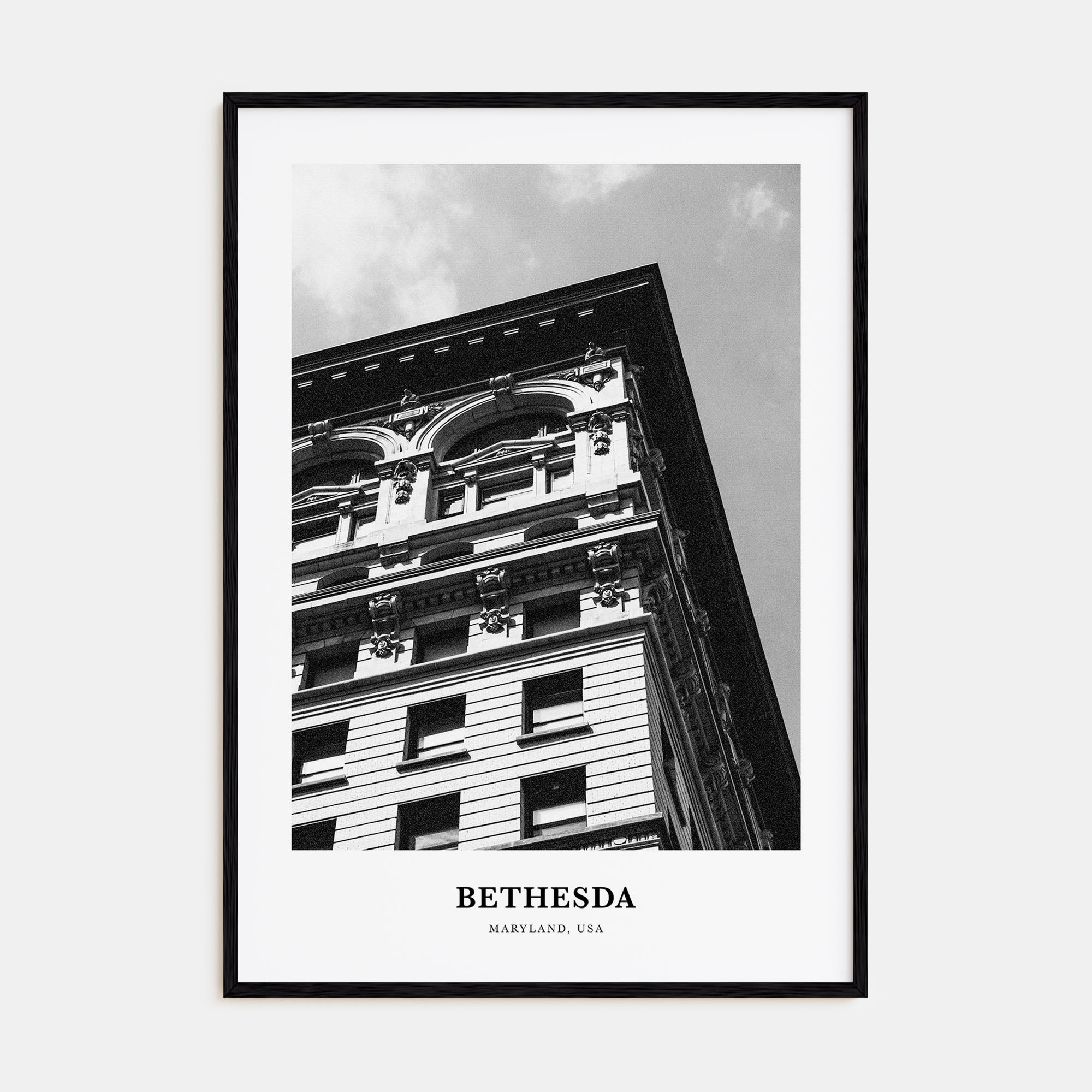 Bethesda Portrait B&W Poster