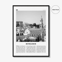 Bethlehem Print Black and White Palestine, Bethlehem Wall Art, Bethlehem Poster, Bethlehem Photo, Bethlehem Map, Palestine