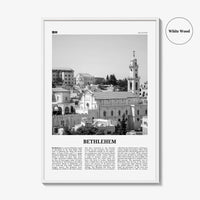 Bethlehem Print Black and White Palestine, Bethlehem Wall Art, Bethlehem Poster, Bethlehem Photo, Bethlehem Map, Palestine