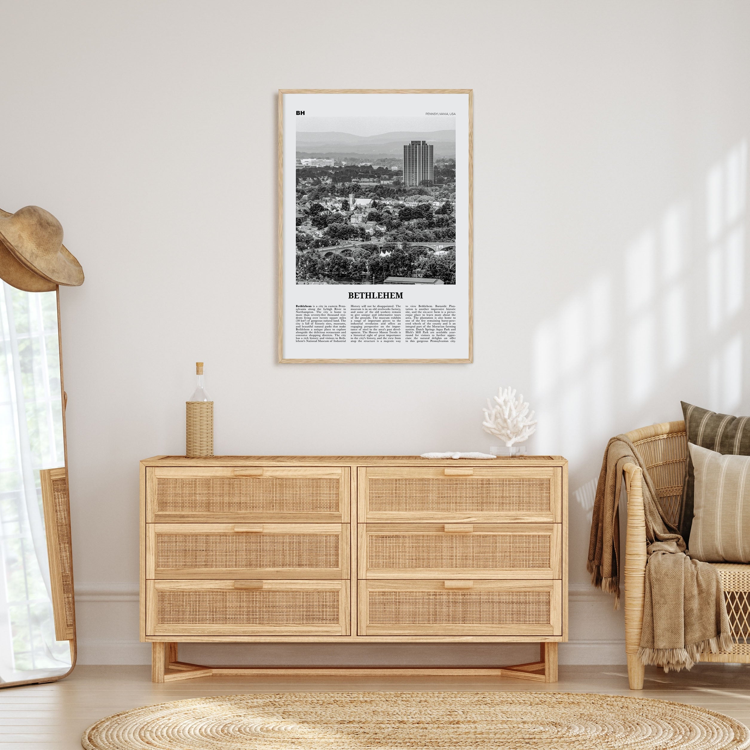 Bethlehem, Pennsylvania Travel B&W Poster