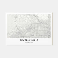Beverly Hills Map Landscape Poster