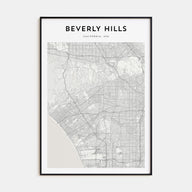 Beverly Hills Map Portrait Poster