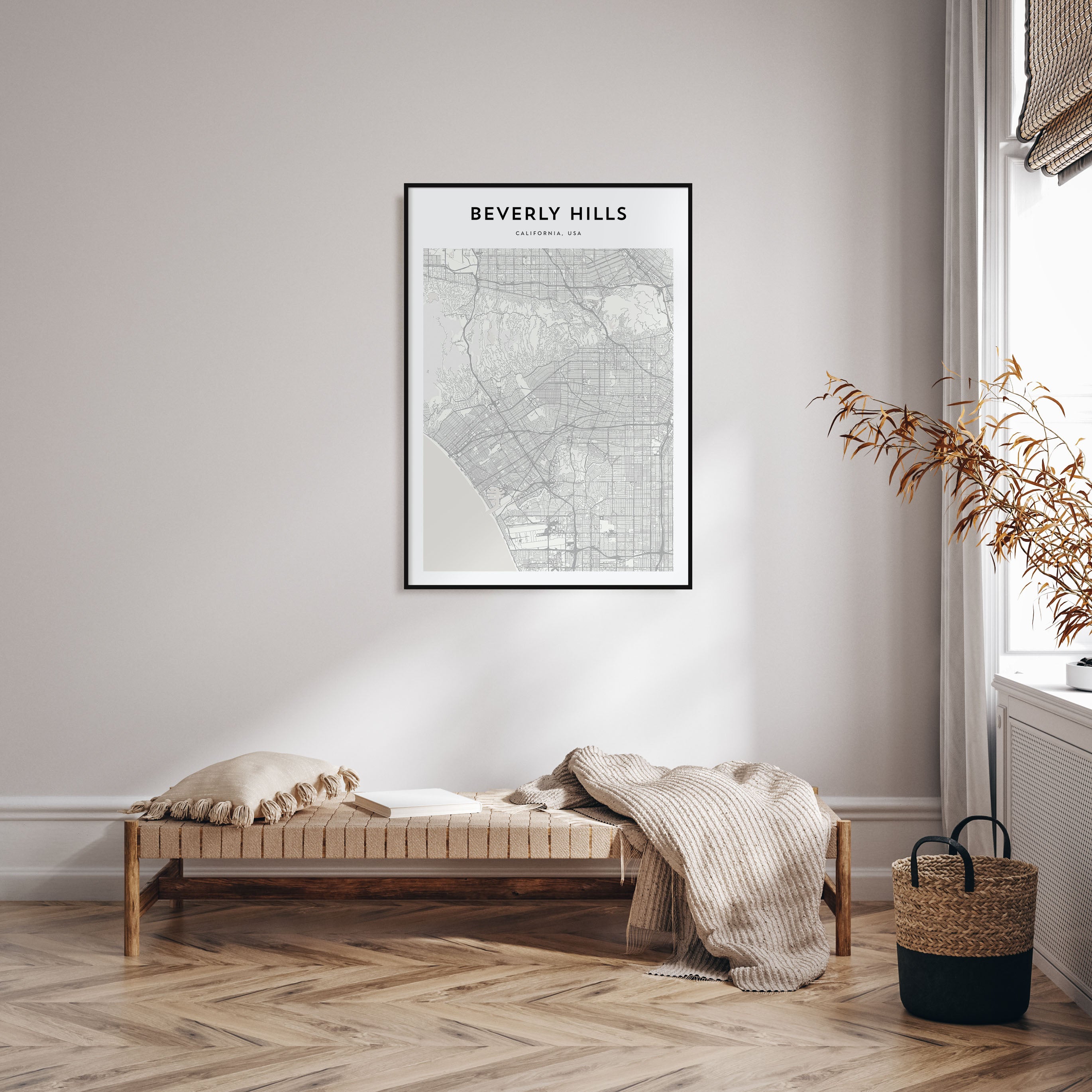 Beverly Hills Map Portrait Poster