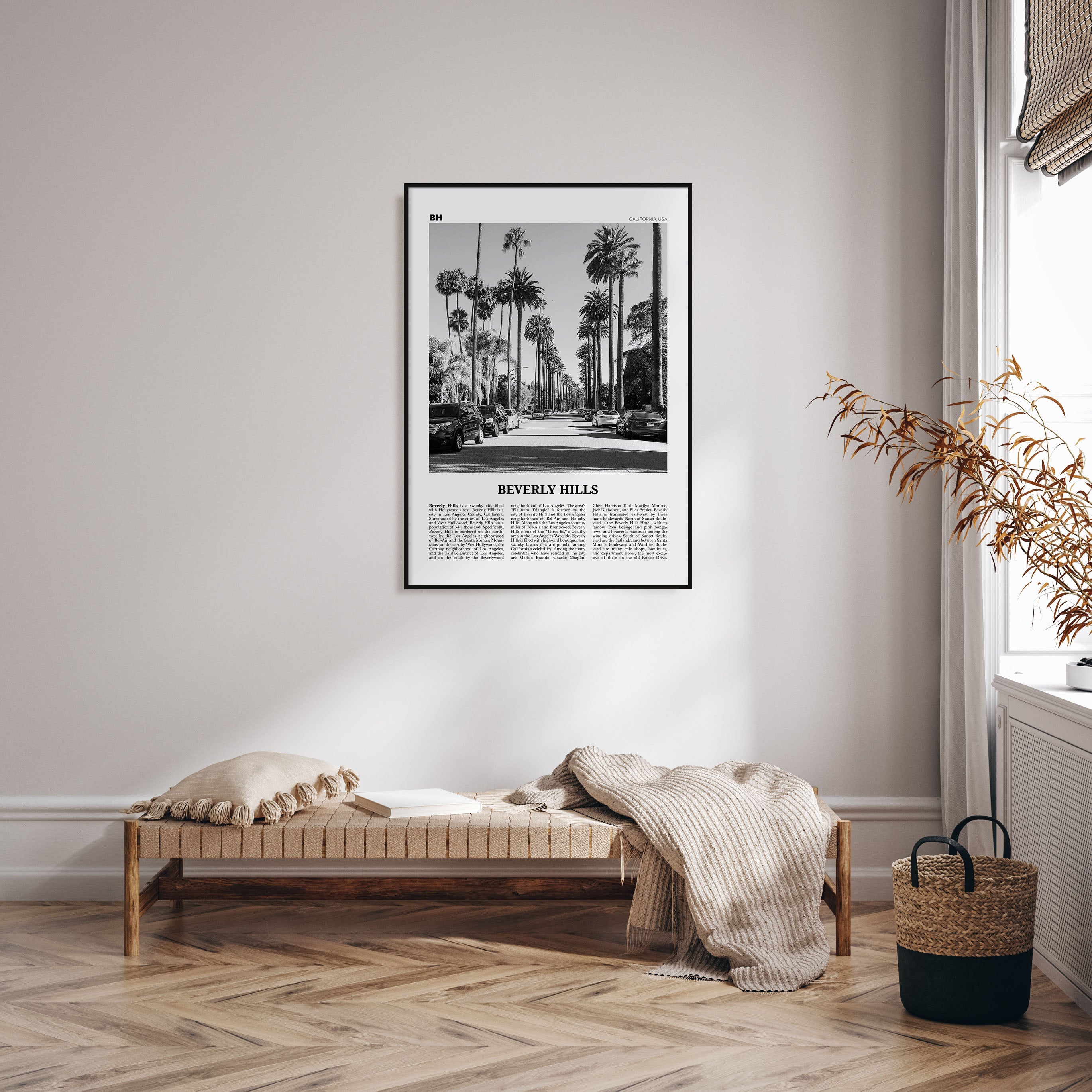 Beverly Hills Travel B&W Poster