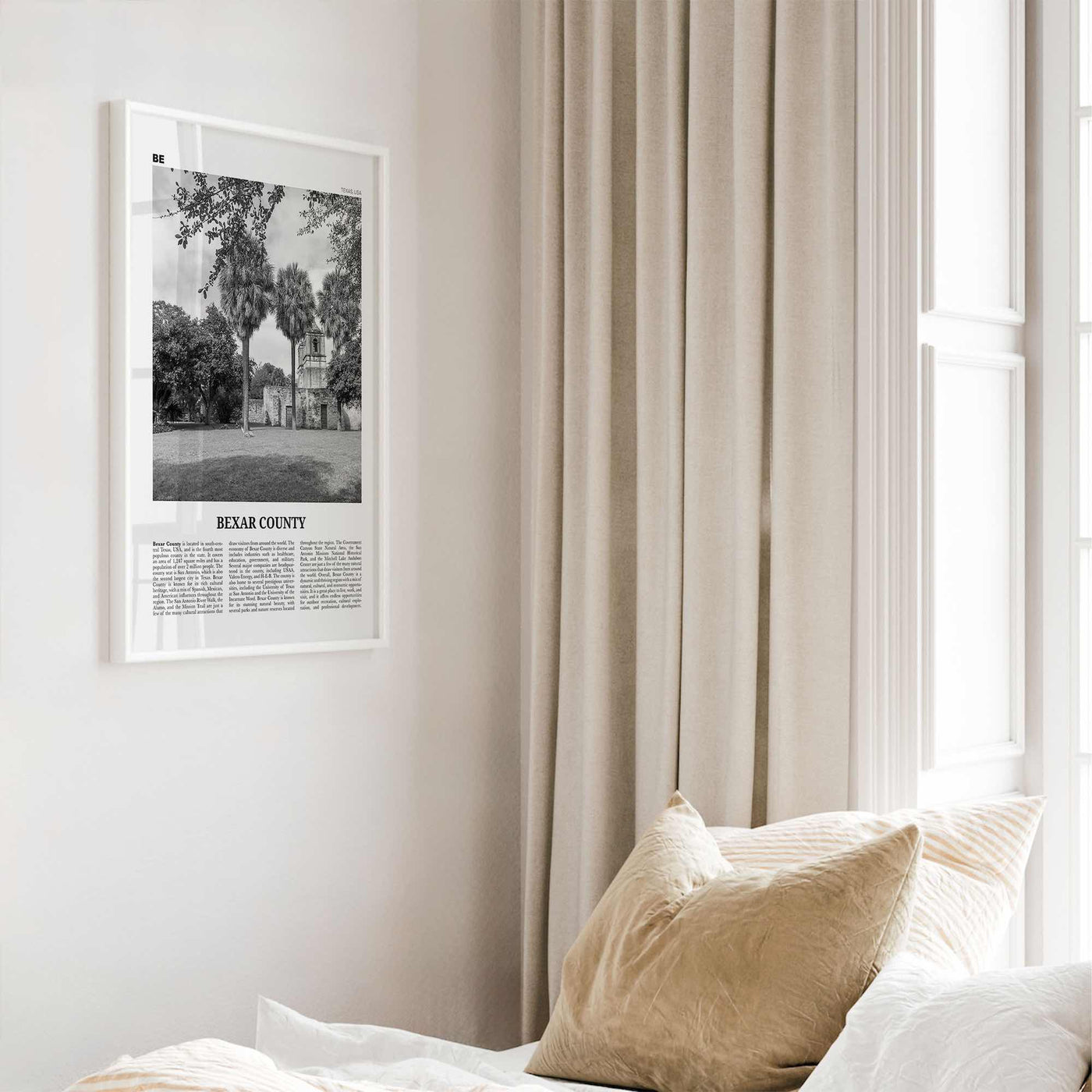 Bexar County Print Black and White, Bexar County Wall Art, Bexar County Poster, Bexar County Photo, Bexar County Wall Décor, Bexar Map