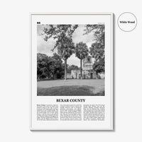 Bexar County Print Black and White, Bexar County Wall Art, Bexar County Poster, Bexar County Photo, Bexar County Wall Décor, Bexar Map