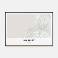 Biarritz Map Landscape Poster