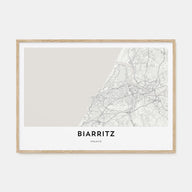 Biarritz Map Landscape Poster