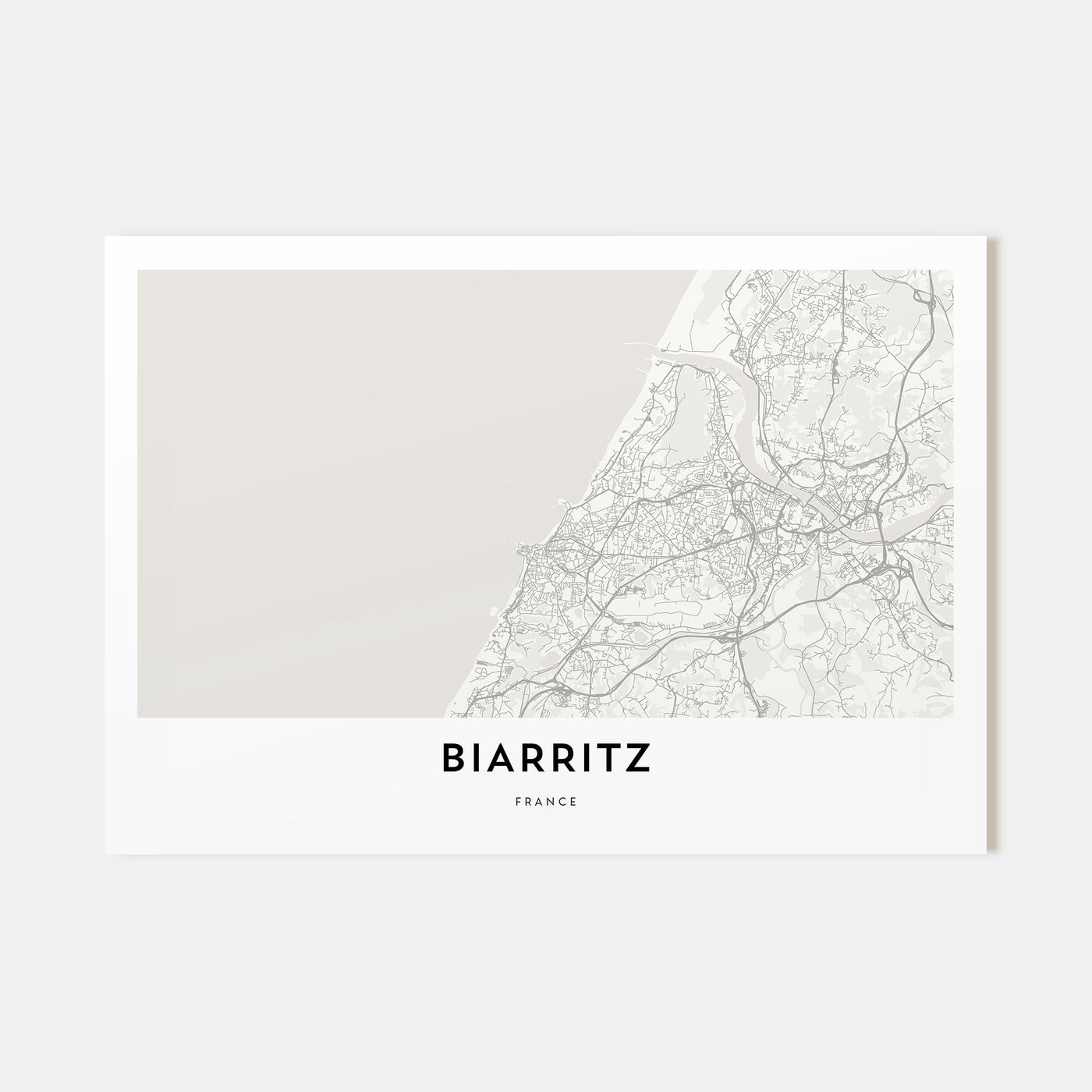 Biarritz Map Landscape Poster