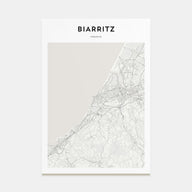 Biarritz Map Portrait Poster