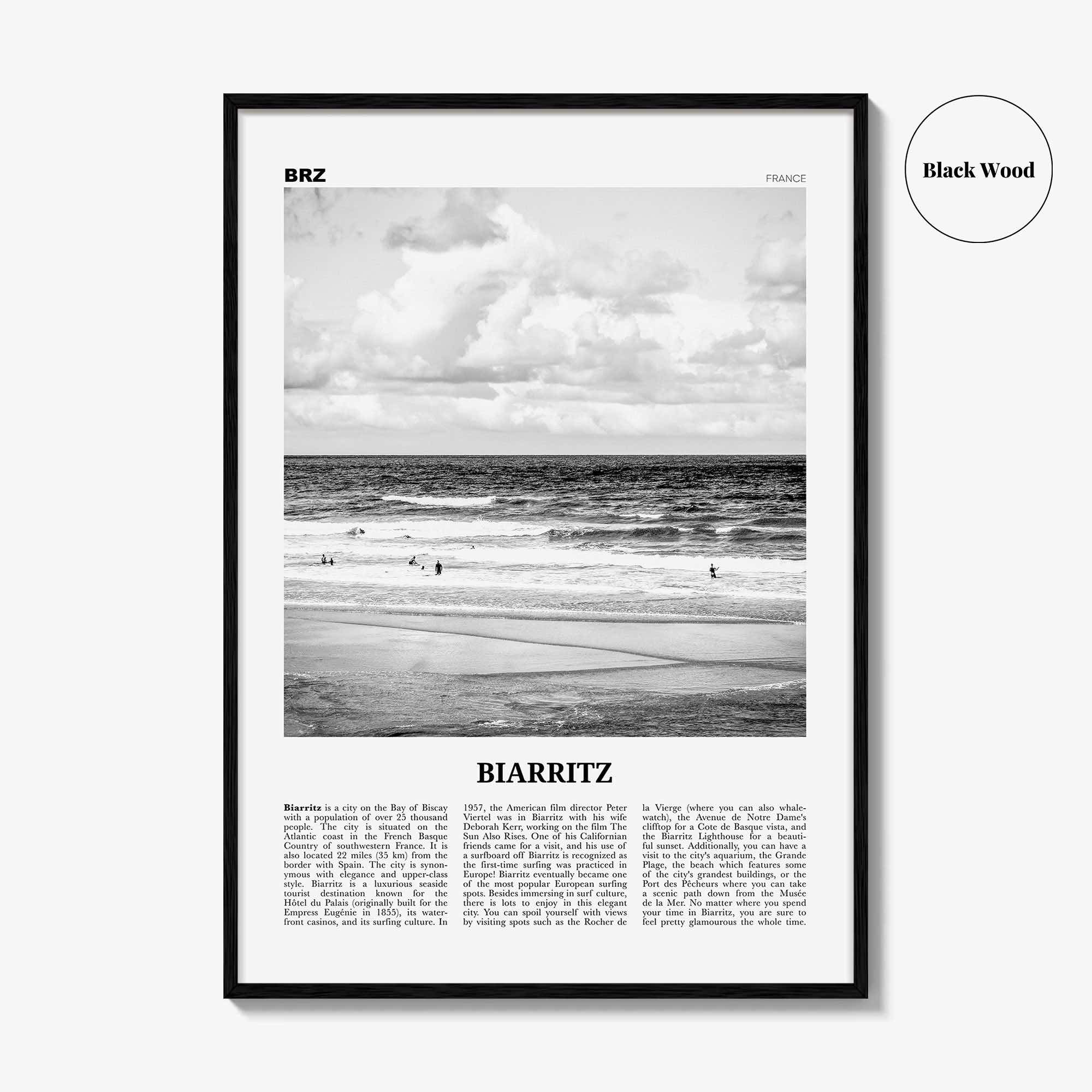 Biarritz Print Black and White, Biarritz Wall Art, Biarritz Poster, Biarritz Photo, Biarritz Wall Décor, France, Miarritze, Biàrritz
