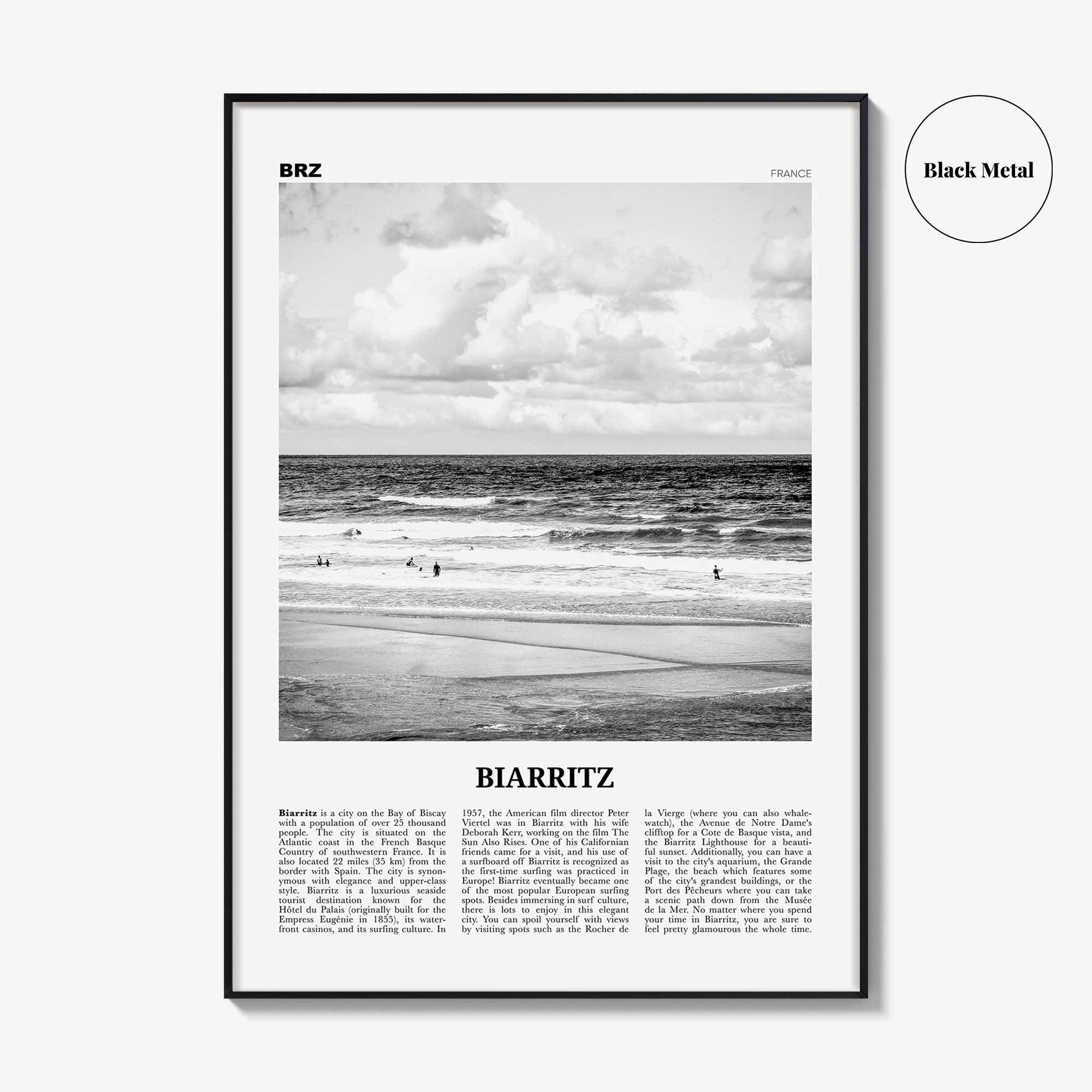 Biarritz Print Black and White, Biarritz Wall Art, Biarritz Poster, Biarritz Photo, Biarritz Wall Décor, France, Miarritze, Biàrritz